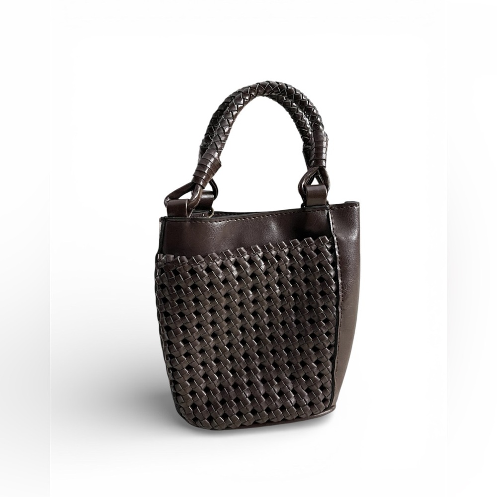 Vintage Coletta Brown Woven Small Handbag Purse
